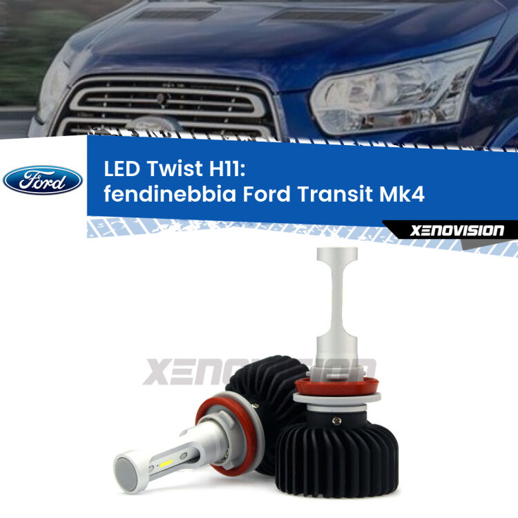 <strong>Kit fendinebbia LED</strong> H11 per <strong>Ford Transit</strong> Mk4 2014 in poi. Compatte, impermeabili, senza ventola: praticamente indistruttibili. Top Quality.