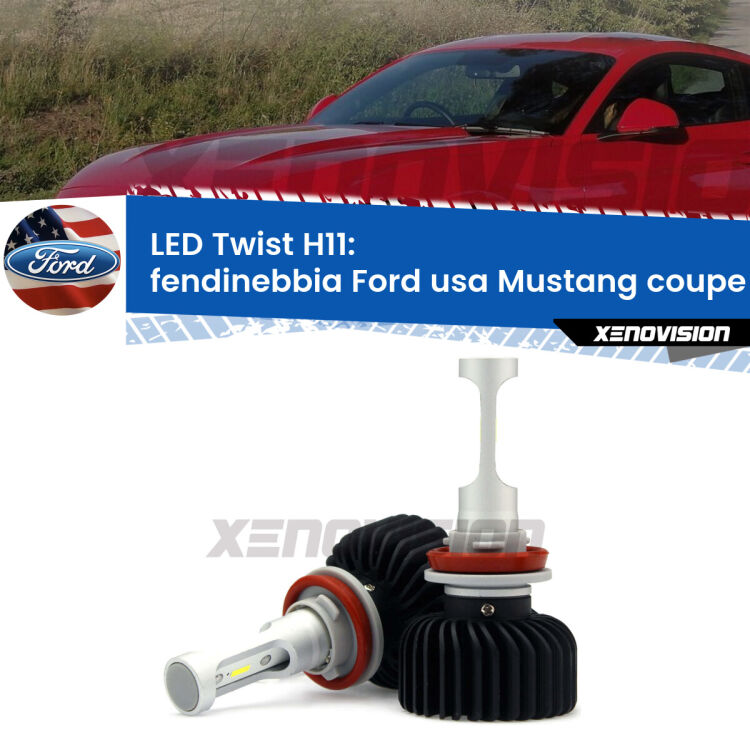 <strong>Kit fendinebbia LED</strong> H11 per <strong>Ford usa Mustang coupe</strong>  2014 - 2016. Compatte, impermeabili, senza ventola: praticamente indistruttibili. Top Quality.