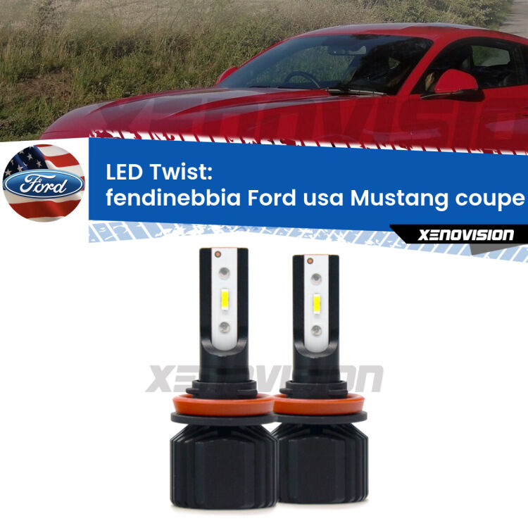 Fendinebbia LED Ford usa Mustang coupe 2014 - 2016: Twist 11,000Lm <strong>Kit fendinebbia LED</strong> per <strong>Ford usa Mustang coupe</strong> 2014 - 2016. Compatte, impermeabili, senza ventola: praticamente indistruttibili. Top Quality.