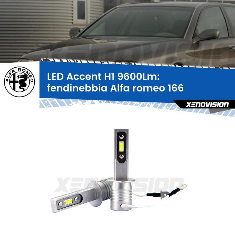 <strong>Kit LED Fendinebbia per Alfa romeo 166</strong>  restyling.</strong> Coppia lampade <strong>H1</strong> senza ventola e ultracompatte per installazioni in fari senza spazi.