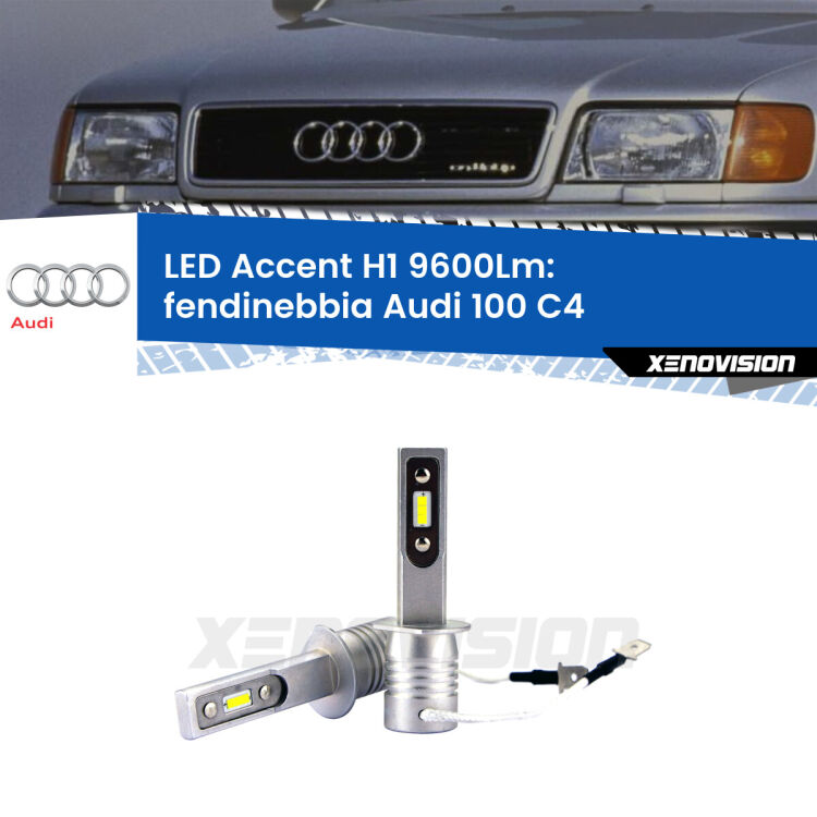 <strong>Kit LED Fendinebbia per Audi 100</strong> C4 a parabola tripla.</strong> Coppia lampade <strong>H1</strong> senza ventola e ultracompatte per installazioni in fari senza spazi.