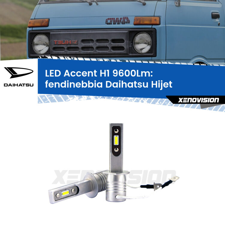Fendinebbia LED H1 9600Lm per Daihatsu Hijet 1992 - 2005 <strong>Kit LED Fendinebbia per Daihatsu Hijet</strong> 1992 - 2005.</strong> Coppia lampade <strong>H1</strong> senza ventola e ultracompatte per installazioni in fari senza spazi.
