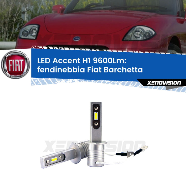 <strong>Kit LED Fendinebbia per Fiat Barchetta</strong>  1995 - 2005.</strong> Coppia lampade <strong>H1</strong> senza ventola e ultracompatte per installazioni in fari senza spazi.