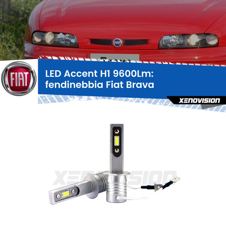 <strong>Kit LED Fendinebbia per Fiat Brava</strong>  1995 - 2001.</strong> Coppia lampade <strong>H1</strong> senza ventola e ultracompatte per installazioni in fari senza spazi.
