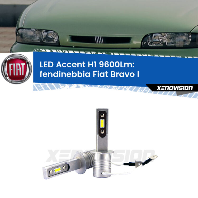 <strong>Kit LED Fendinebbia per Fiat Bravo I</strong>  1995 - 2001.</strong> Coppia lampade <strong>H1</strong> senza ventola e ultracompatte per installazioni in fari senza spazi.
