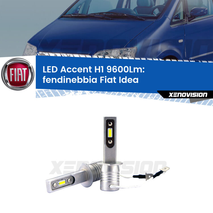 <strong>Kit LED Fendinebbia per Fiat Idea</strong>  2003 - 2015.</strong> Coppia lampade <strong>H1</strong> senza ventola e ultracompatte per installazioni in fari senza spazi.