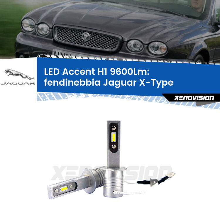 <strong>Kit LED Fendinebbia per Jaguar X-Type</strong>  2001 - 2009.</strong> Coppia lampade <strong>H1</strong> senza ventola e ultracompatte per installazioni in fari senza spazi.