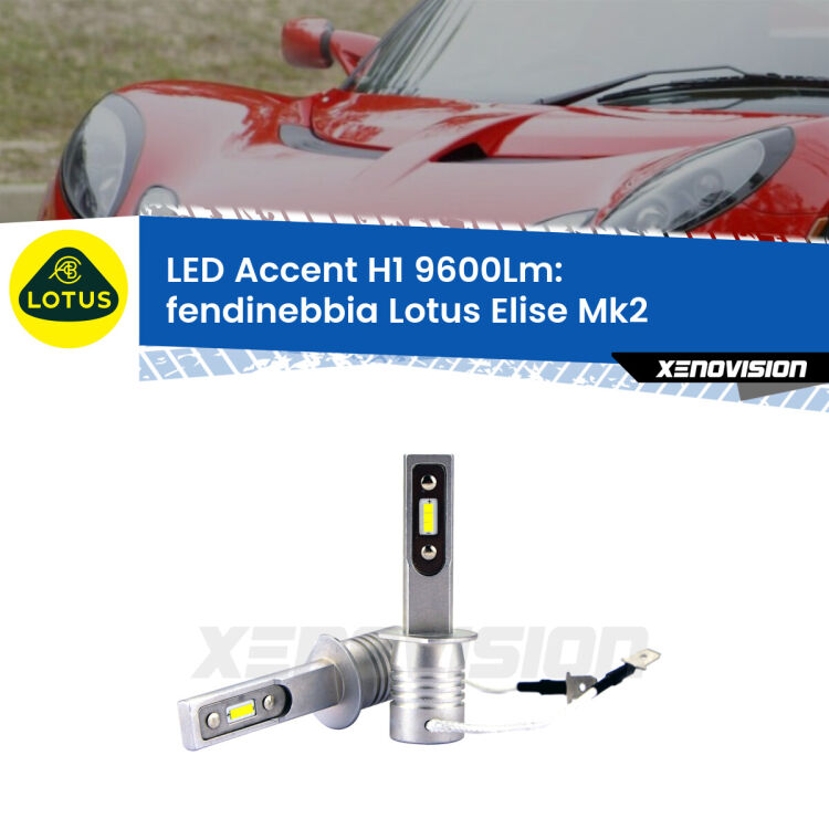 Fendinebbia LED H1 9600Lm per Lotus Elise Mk2 2000 - 2009 <strong>Kit LED Fendinebbia per Lotus Elise</strong> Mk2 2000 - 2009.</strong> Coppia lampade <strong>H1</strong> senza ventola e ultracompatte per installazioni in fari senza spazi.