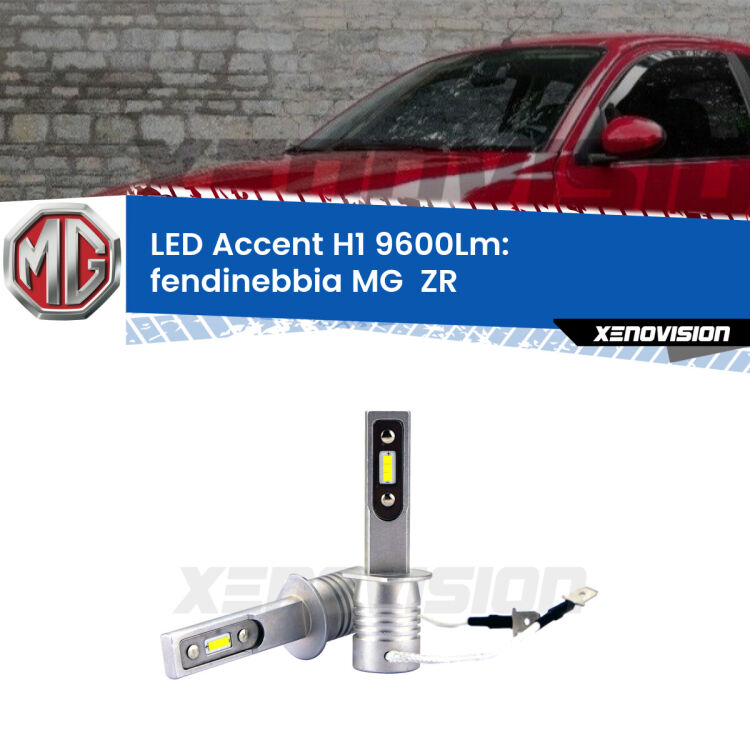 Fendinebbia LED H1 9600Lm per MG  ZR  2001 - 2005 <strong>Kit LED Fendinebbia per MG  ZR</strong>  2001 - 2005.</strong> Coppia lampade <strong>H1</strong> senza ventola e ultracompatte per installazioni in fari senza spazi.