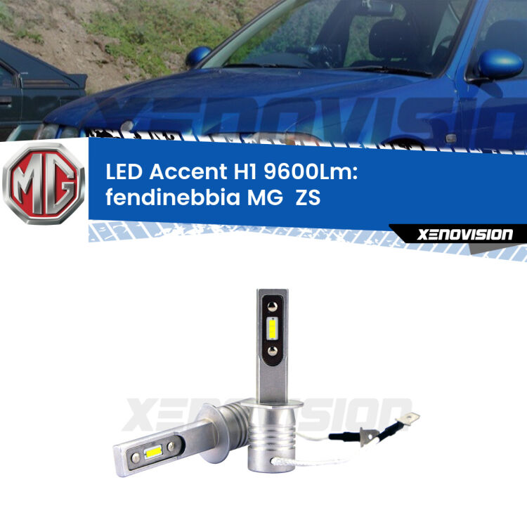 Fendinebbia LED H1 9600Lm per MG  ZS  2001 - 2005 <strong>Kit LED Fendinebbia per MG  ZS</strong>  2001 - 2005.</strong> Coppia lampade <strong>H1</strong> senza ventola e ultracompatte per installazioni in fari senza spazi.