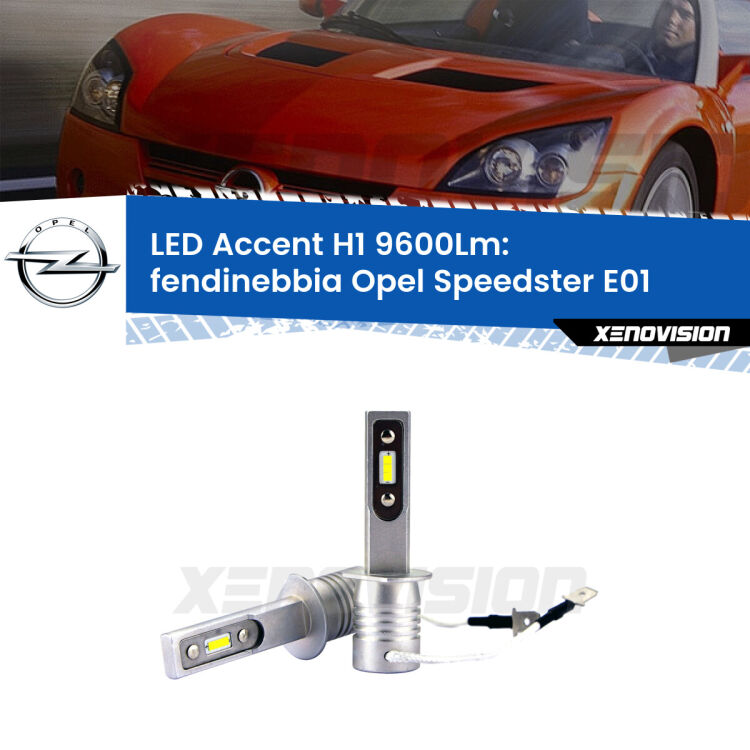 <strong>Kit LED Fendinebbia per Opel Speedster</strong> E01 2000 - 2006.</strong> Coppia lampade <strong>H1</strong> senza ventola e ultracompatte per installazioni in fari senza spazi.