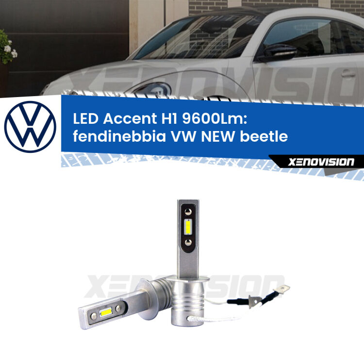 <strong>Kit LED Fendinebbia per VW NEW beetle</strong>  1998 - 2005.</strong> Coppia lampade <strong>H1</strong> senza ventola e ultracompatte per installazioni in fari senza spazi.