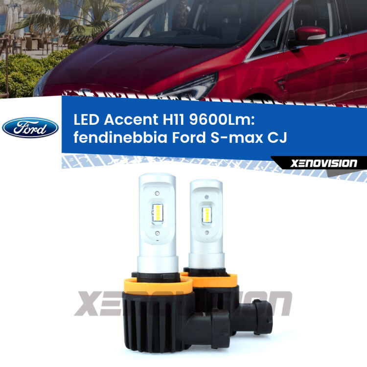 <strong>Kit LED Fendinebbia per Ford S-max</strong> CJ 2015 - 2018.</strong> Coppia lampade <strong>H11</strong> senza ventola e ultracompatte per installazioni in fari senza spazi.