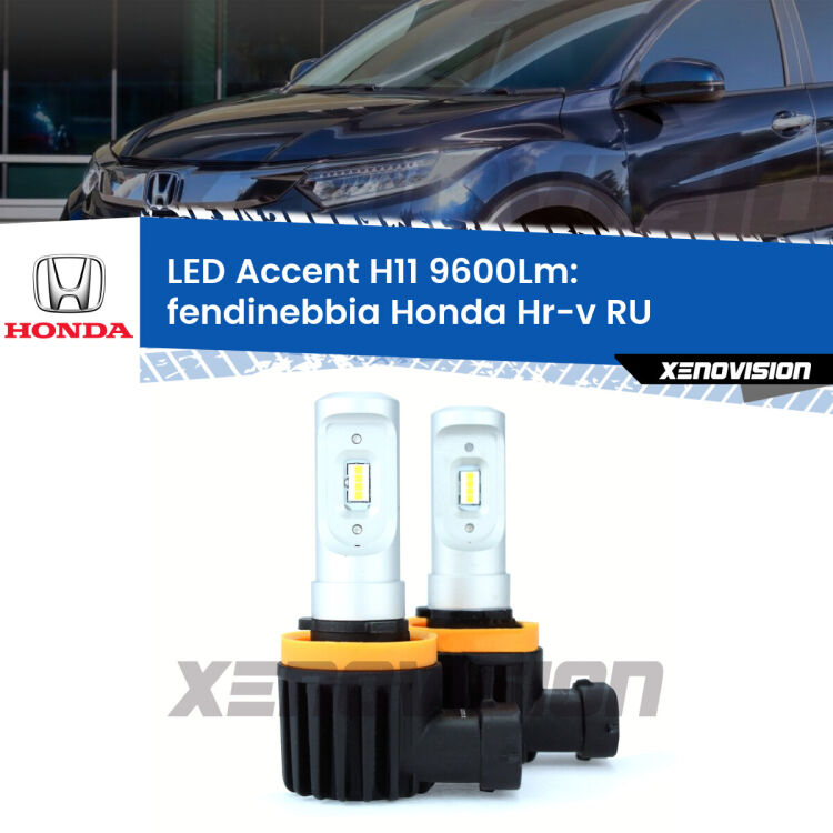 <strong>Kit LED Fendinebbia per Honda Hr-v</strong> RU 2013 in poi.</strong> Coppia lampade <strong>H11</strong> senza ventola e ultracompatte per installazioni in fari senza spazi.