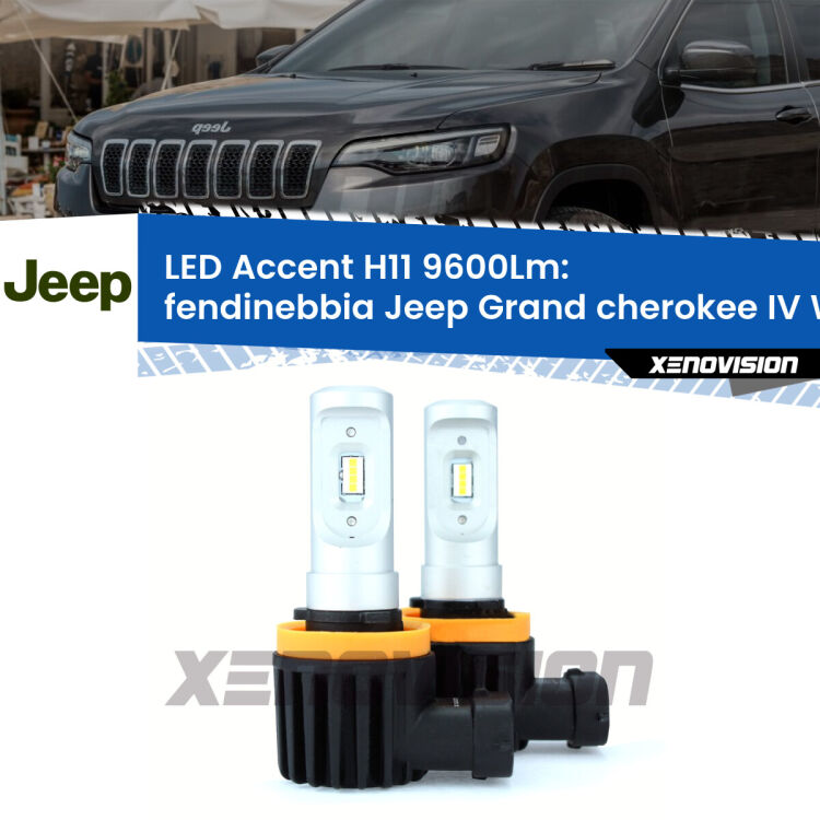 <strong>Kit LED Fendinebbia per Jeep Grand cherokee IV</strong> WK2 2014 - 2020.</strong> Coppia lampade <strong>H11</strong> senza ventola e ultracompatte per installazioni in fari senza spazi.