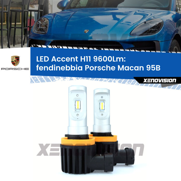 <strong>Kit LED Fendinebbia per Porsche Macan</strong> 95B 2014 - 2018.</strong> Coppia lampade <strong>H11</strong> senza ventola e ultracompatte per installazioni in fari senza spazi.