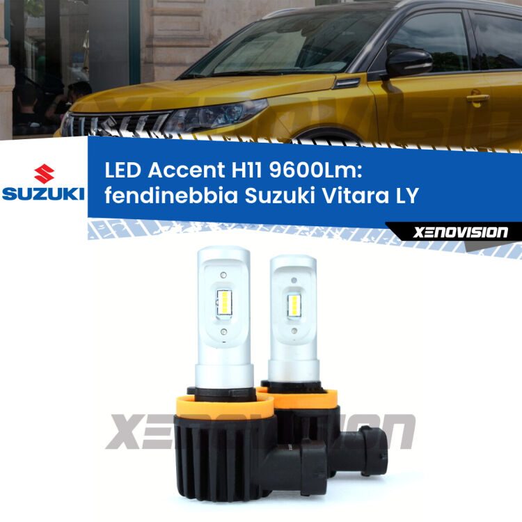 <strong>Kit LED Fendinebbia per Suzuki Vitara</strong> LY 2015 in poi.</strong> Coppia lampade <strong>H11</strong> senza ventola e ultracompatte per installazioni in fari senza spazi.