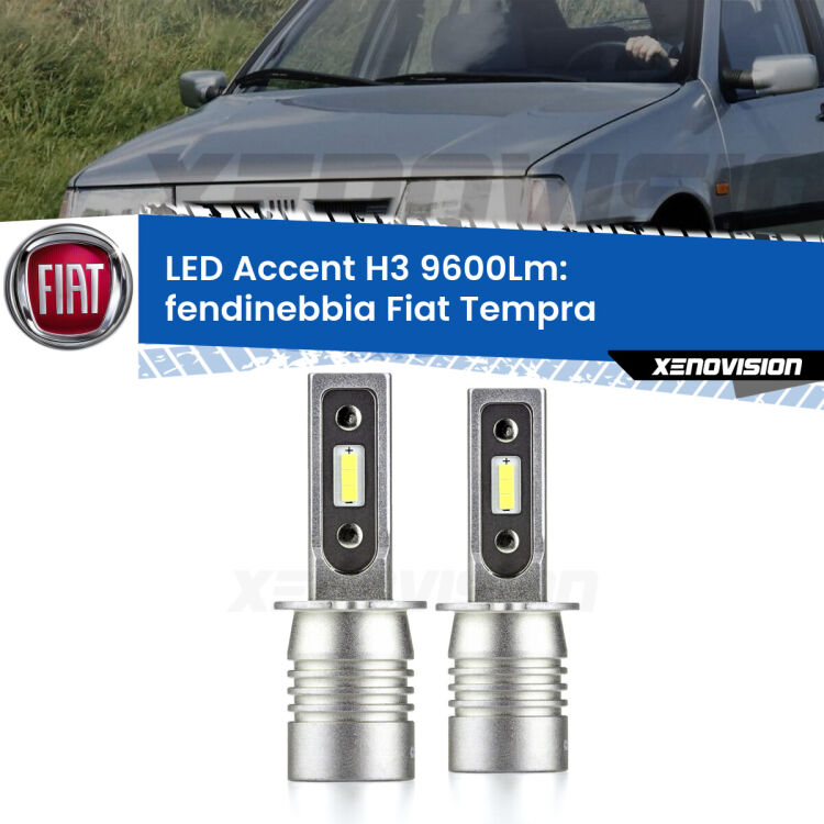 <strong>Kit LED Fendinebbia per Fiat Tempra</strong>  1990 - 1996.</strong> Coppia lampade <strong>H3</strong> senza ventola e ultracompatte per installazioni in fari senza spazi.