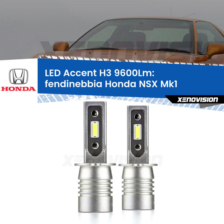 <strong>Kit LED Fendinebbia per Honda NSX</strong> Mk1 1990 - 2005.</strong> Coppia lampade <strong>H3</strong> senza ventola e ultracompatte per installazioni in fari senza spazi.