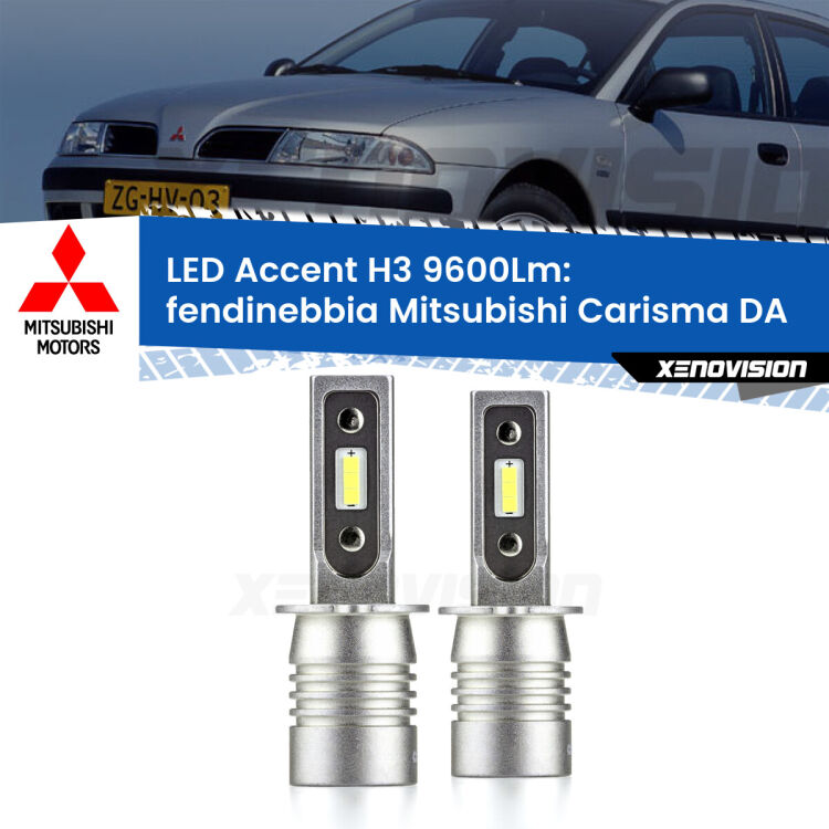 <strong>Kit LED Fendinebbia per Mitsubishi Carisma</strong> DA 1995 - 2006.</strong> Coppia lampade <strong>H3</strong> senza ventola e ultracompatte per installazioni in fari senza spazi.