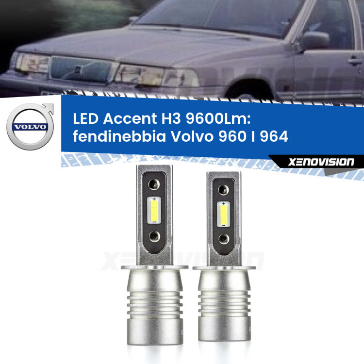 <strong>Kit LED Fendinebbia per Volvo 960 I</strong> 964 1990 - 1994.</strong> Coppia lampade <strong>H3</strong> senza ventola e ultracompatte per installazioni in fari senza spazi.