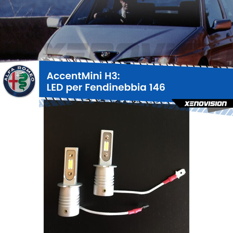0 Fendinebbia LED H3 9600Lumen per Alfa romeo 146 (930) 1994 -2001 Lampade H3 <strong>fendinebbia LED Alfa romeo 146.</strong> Coppia lampade fanless ultracompatte per installazioni in fari senza spazi.