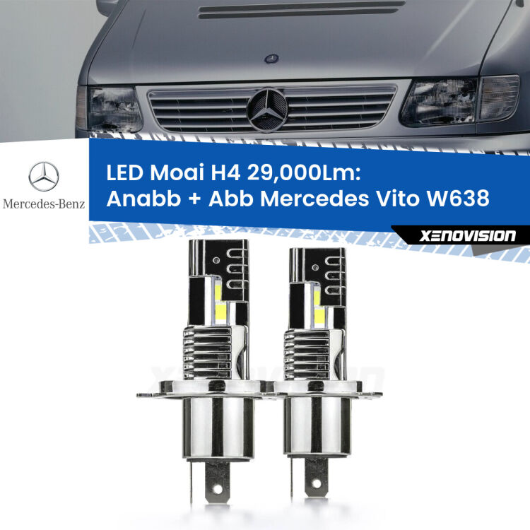 0 Fendinebbia LED H4 29,000Lm per Mercedes Vito W638 1996 - 2003 <strong>Kit Fendinebbia LED per Mercedes Vito</strong> W638 1996 - 2003</strong>: 29.000Lumen, canbus, fatti per durare. Qualità Massima Garantita.