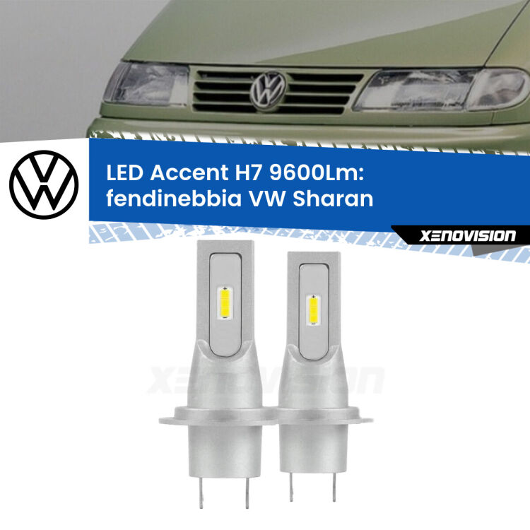 Fendinebbia LED H7 9600Lm per VW Sharan  2001 - 2010 <strong>Kit LED Fendinebbia per VW Sharan</strong>  2001 - 2010.</strong> Coppia lampade <strong>H7</strong> senza ventola e ultracompatte per installazioni in fari senza spazi.