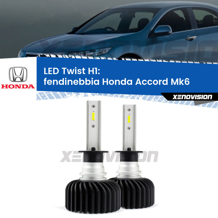 <strong>Kit fendinebbia LED</strong> H1 per <strong>Honda Accord</strong> Mk6 1997 - 2002. Compatte, impermeabili, senza ventola: praticamente indistruttibili. Top Quality.