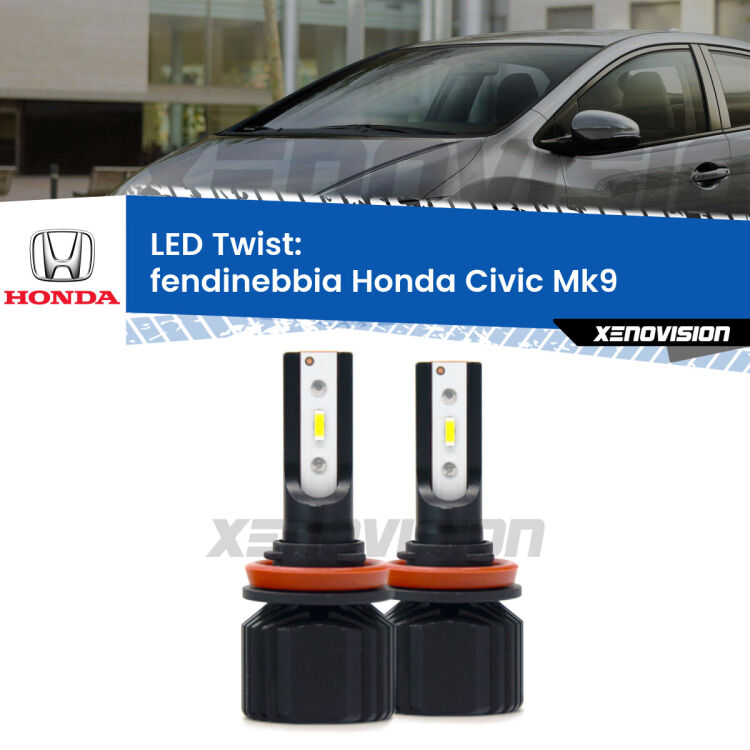 Fendinebbia LED Honda Civic Mk9 2011 - 2015: Twist 11,000Lm <strong>Kit fendinebbia LED</strong> per <strong>Honda Civic</strong> Mk9 2011 - 2015. Compatte, impermeabili, senza ventola: praticamente indistruttibili. Top Quality.