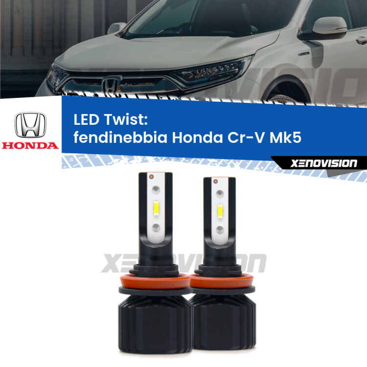Fendinebbia LED Honda Cr-V Mk5 2016 - 2021: Twist 11,000Lm <strong>Kit fendinebbia LED</strong> per <strong>Honda Cr-V</strong> Mk5 2016 - 2021. Compatte, impermeabili, senza ventola: praticamente indistruttibili. Top Quality.