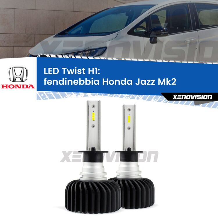 Fendinebbia LED Honda Jazz Mk2 2002 - 2008: H1 11,000Lm <strong>Kit fendinebbia LED</strong> H1 per <strong>Honda Jazz</strong> Mk2 2002 - 2008. Compatte, impermeabili, senza ventola: praticamente indistruttibili. Top Quality.
