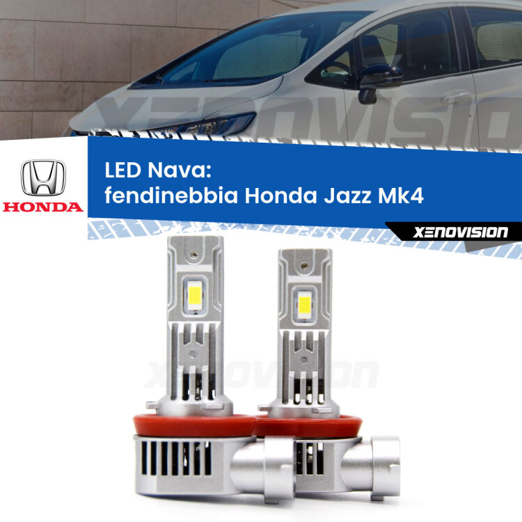 0 Fendinebbia LED Honda Jazz Mk4 2013 - 2019: Nava 20,000Lm <strong>Fendinebbia LED no-spie per Honda Jazz</strong> Mk4 2013 - 2019. Coppia lampade <strong>H11</strong>/H9/H8/H16(JP) modello Nava canbus, raffreddate a ventola.