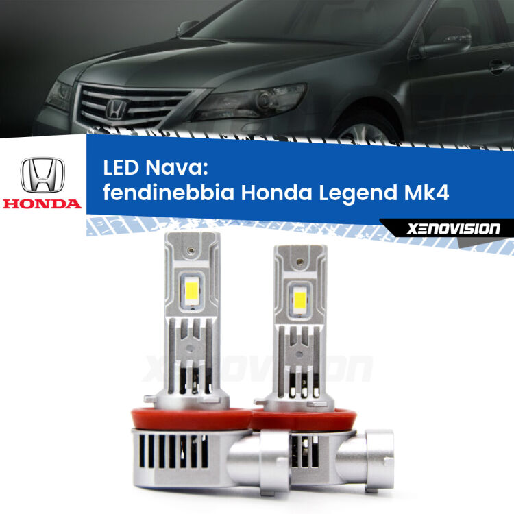 0 Fendinebbia LED Honda Legend Mk4 2006 - 2008: Nava 20,000Lm <strong>Fendinebbia LED no-spie per Honda Legend</strong> Mk4 2006 - 2008. Coppia lampade <strong>H11</strong>/H9/H8/H16(JP) modello Nava canbus, raffreddate a ventola.