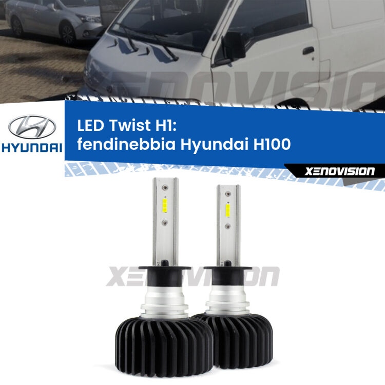 <strong>Kit fendinebbia LED</strong> H1 per <strong>Hyundai H100</strong>  1994 - 2000. Compatte, impermeabili, senza ventola: praticamente indistruttibili. Top Quality.