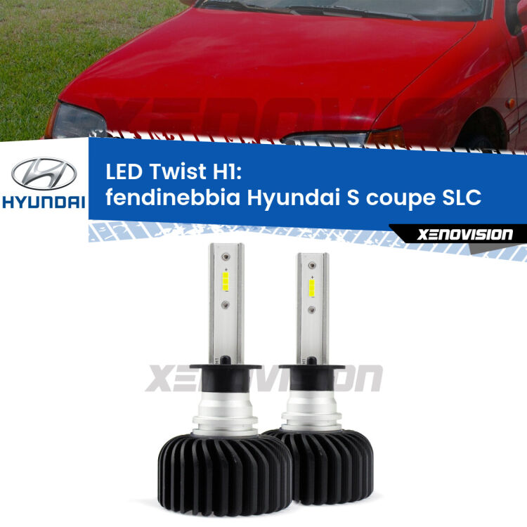 <strong>Kit fendinebbia LED</strong> H1 per <strong>Hyundai S coupe</strong> SLC 1990 - 1996. Compatte, impermeabili, senza ventola: praticamente indistruttibili. Top Quality.