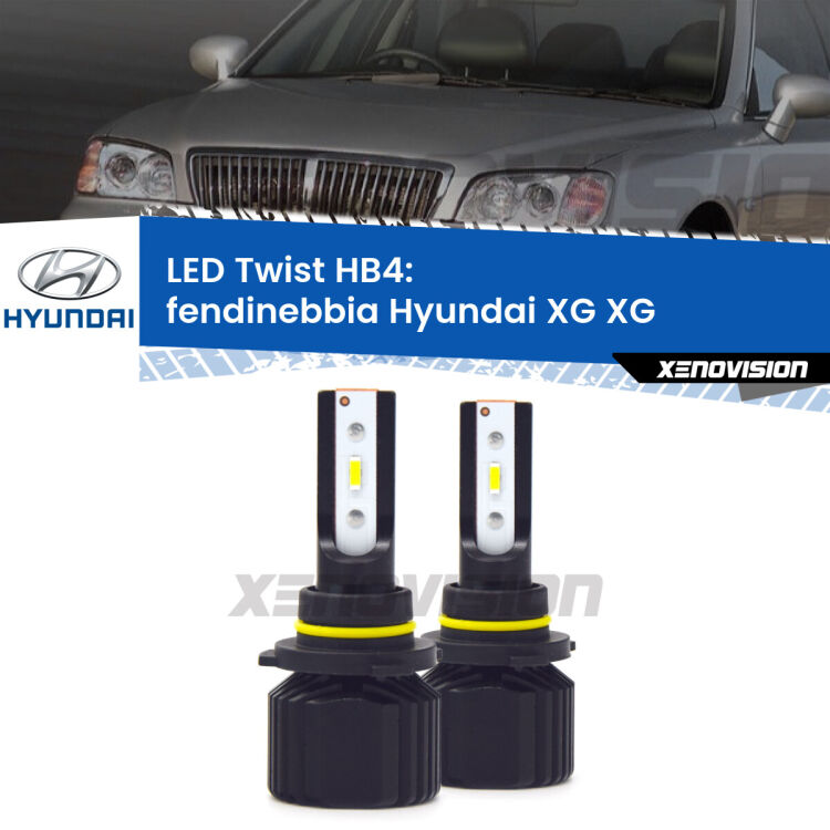 <strong>Kit fendinebbia LED</strong> HB4 per <strong>Hyundai XG</strong> XG 2002 - 2005. Compatte, impermeabili, senza ventola: praticamente indistruttibili. Top Quality.