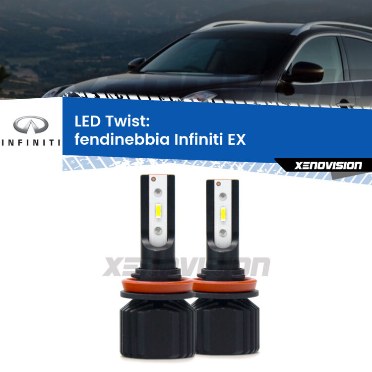 Fendinebbia LED Infiniti EX 2008 in poi: Twist 11,000Lm <strong>Kit fendinebbia LED</strong> per <strong>Infiniti EX</strong> 2008 in poi. Compatte, impermeabili, senza ventola: praticamente indistruttibili. Top Quality.