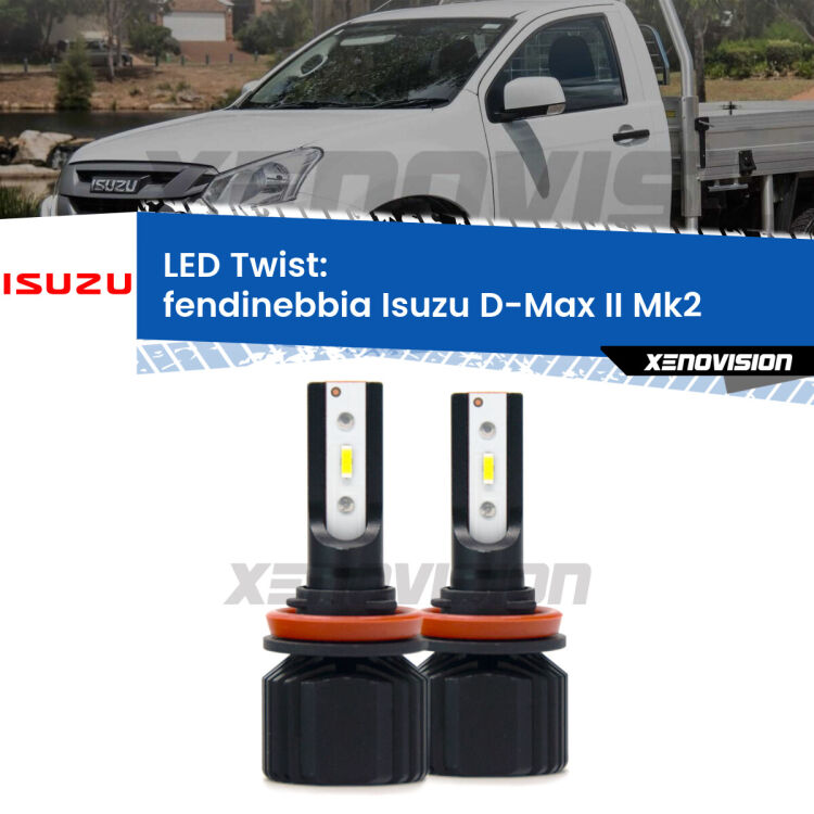 Fendinebbia LED Isuzu D-Max II Mk2 2017 - 2018: Twist 11,000Lm <strong>Kit fendinebbia LED</strong> per <strong>Isuzu D-Max II</strong> Mk2 2017 - 2018. Compatte, impermeabili, senza ventola: praticamente indistruttibili. Top Quality.