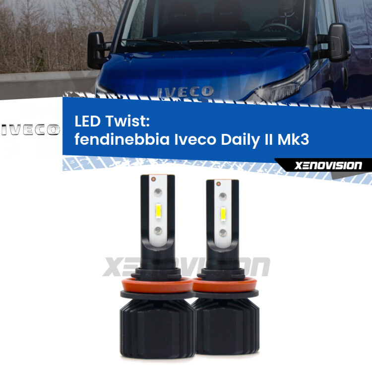 0 Fendinebbia LED Iveco Daily II Mk3 2011 - 2013: Twist 11,000Lm <strong>Kit fendinebbia LED</strong> per <strong>Iveco Daily II</strong> Mk3 2011 - 2013. Compatte, impermeabili, senza ventola: praticamente indistruttibili. Top Quality.