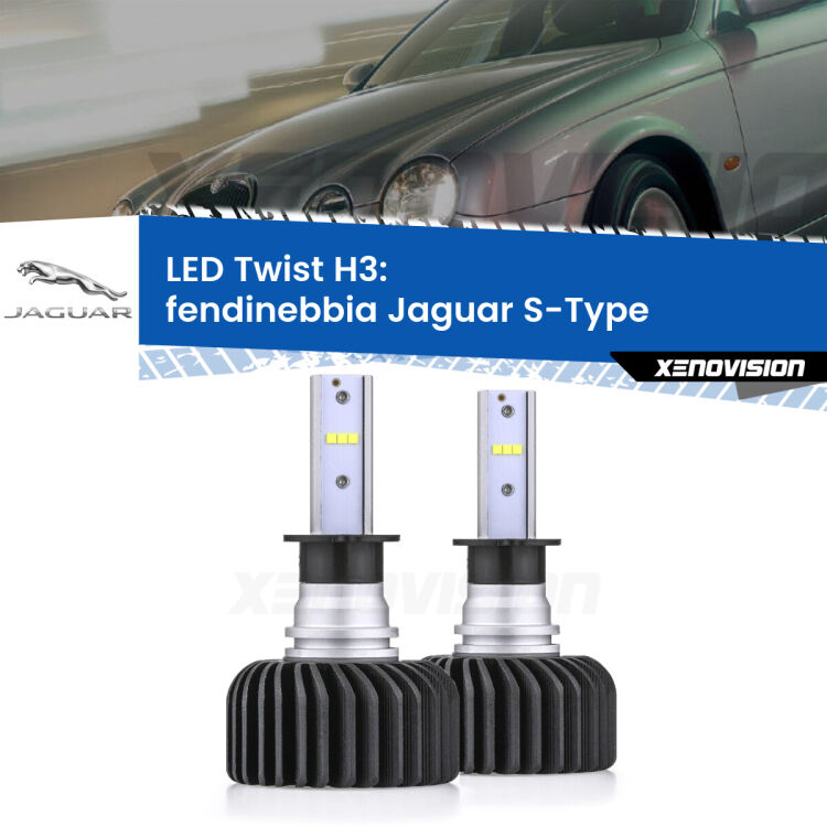<strong>Kit fendinebbia LED</strong> H3 per <strong>Jaguar S-Type</strong>  1999 - 2007. Compatte, impermeabili, senza ventola: praticamente indistruttibili. Top Quality.