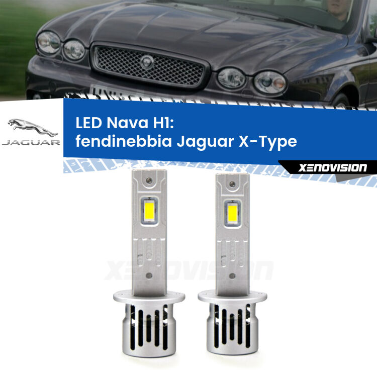 0 Fendinebbia LED Jaguar X-Type 2001 - 2009: H1 Nava <strong>Fendinebbia LED no-spie per Jaguar X-Type</strong> 2001 - 2009. Coppia lampade <strong> H1</strong> modello Nava canbus, raffreddate a ventola.