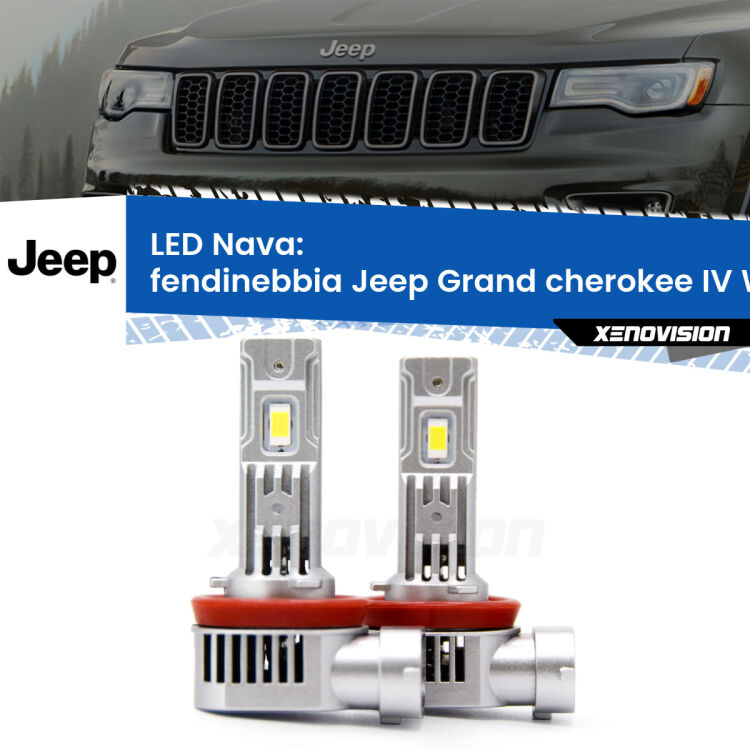 Fendinebbia LED Jeep Grand cherokee IV WK2 2014 - 2020: Nava 20,000Lm <strong>Fendinebbia LED no-spie per Jeep Grand cherokee IV</strong> WK2 2014 - 2020. Coppia lampade <strong>H11</strong>/H9/H8/H16(JP) modello Nava canbus, raffreddate a ventola.