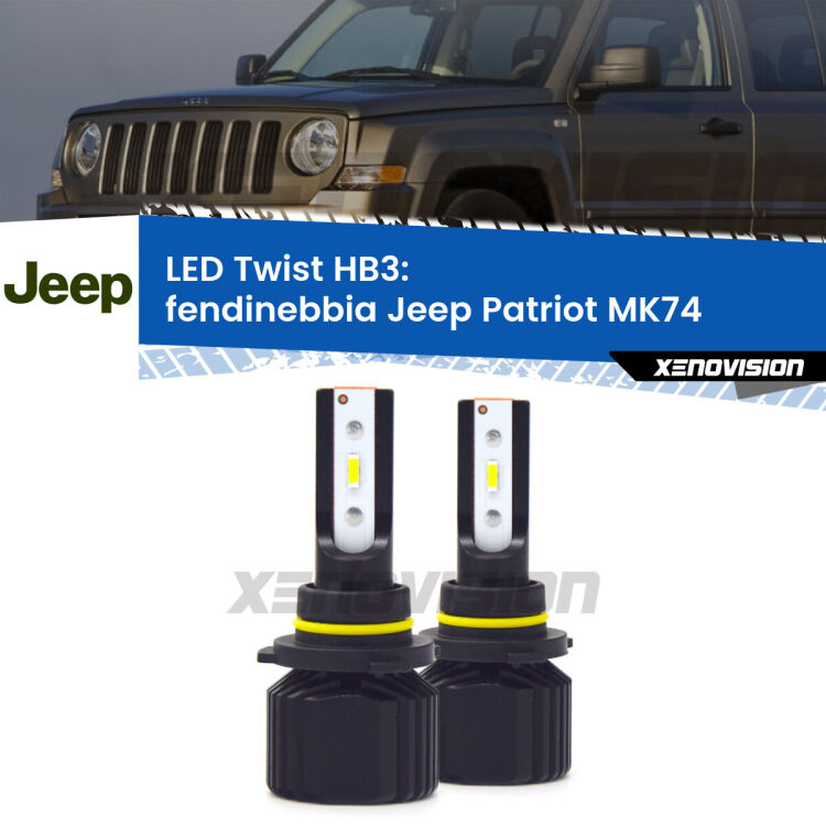 <strong>Kit fendinebbia LED</strong> HB3 per <strong>Jeep Patriot</strong> MK74 2007 - 2010. Compatte, impermeabili, senza ventola: praticamente indistruttibili. Top Quality.