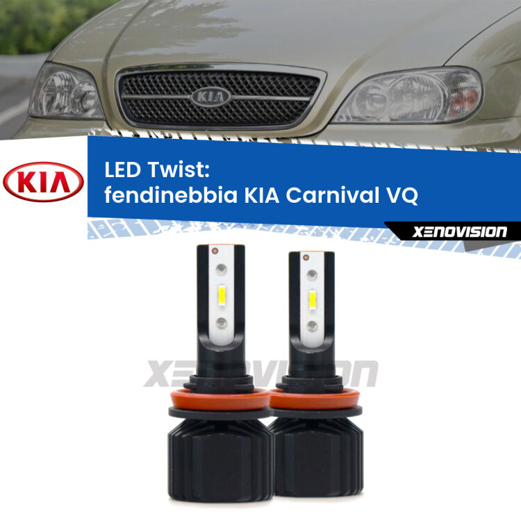 Fendinebbia LED KIA Carnival VQ 2005 - 2013: Twist 11,000Lm <strong>Kit fendinebbia LED</strong> per <strong>KIA Carnival</strong> VQ 2005 - 2013. Compatte, impermeabili, senza ventola: praticamente indistruttibili. Top Quality.
