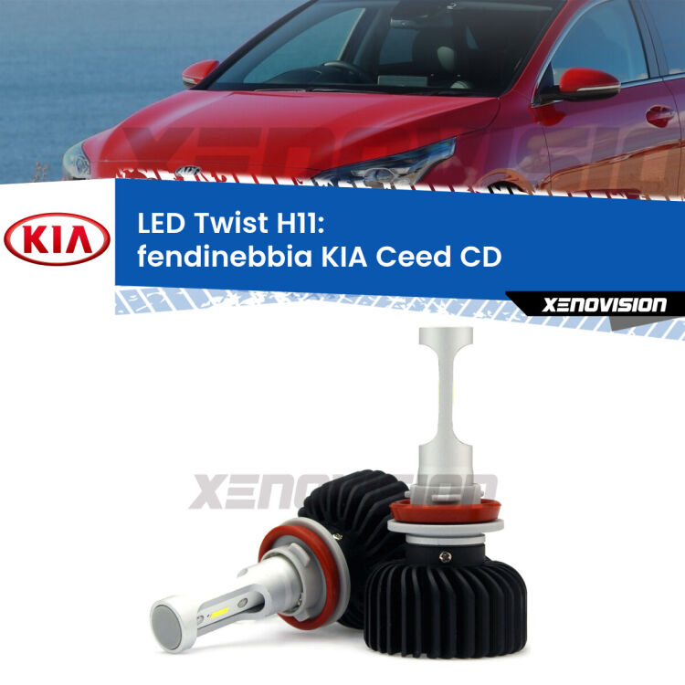 <strong>Kit fendinebbia LED</strong> H11 per <strong>KIA Ceed</strong> CD 2018 in poi. Compatte, impermeabili, senza ventola: praticamente indistruttibili. Top Quality.