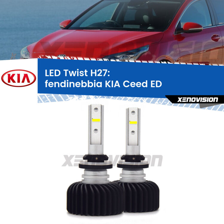 <strong>Kit fendinebbia LED</strong> H27 per <strong>KIA Ceed</strong> ED 2006 - 2012. Compatte, impermeabili, senza ventola: praticamente indistruttibili. Top Quality.