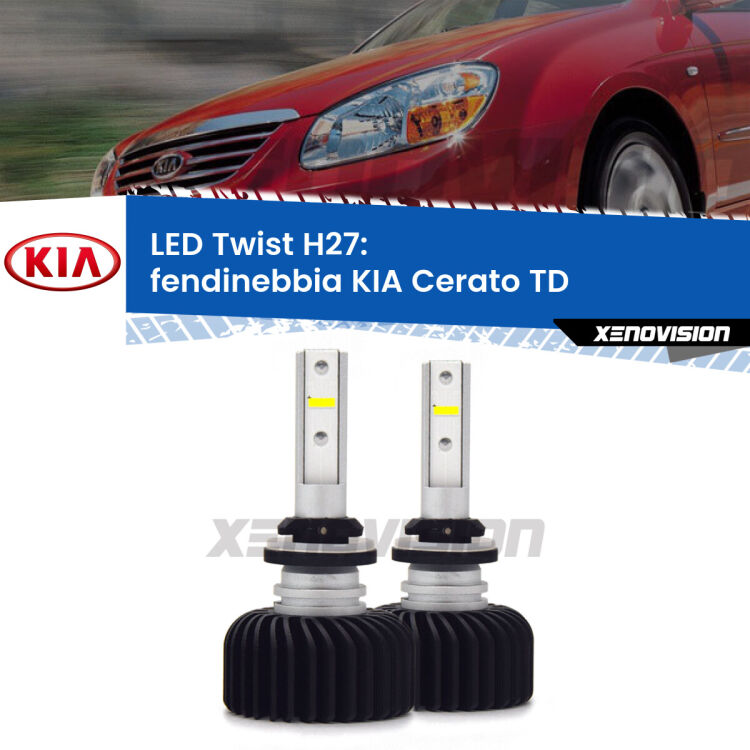 Fendinebbia LED KIA Cerato TD 2008 - 2011: H27 11,000Lm <strong>Kit fendinebbia LED</strong> H27 per <strong>KIA Cerato</strong> TD 2008 - 2011. Compatte, impermeabili, senza ventola: praticamente indistruttibili. Top Quality.
