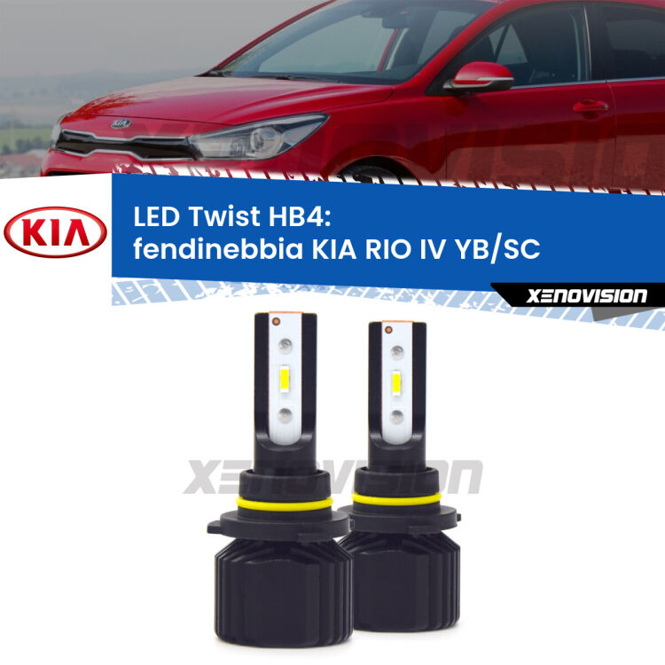<strong>Kit fendinebbia LED</strong> HB4 per <strong>KIA RIO IV</strong> YB/SC 2016 in poi. Compatte, impermeabili, senza ventola: praticamente indistruttibili. Top Quality.
