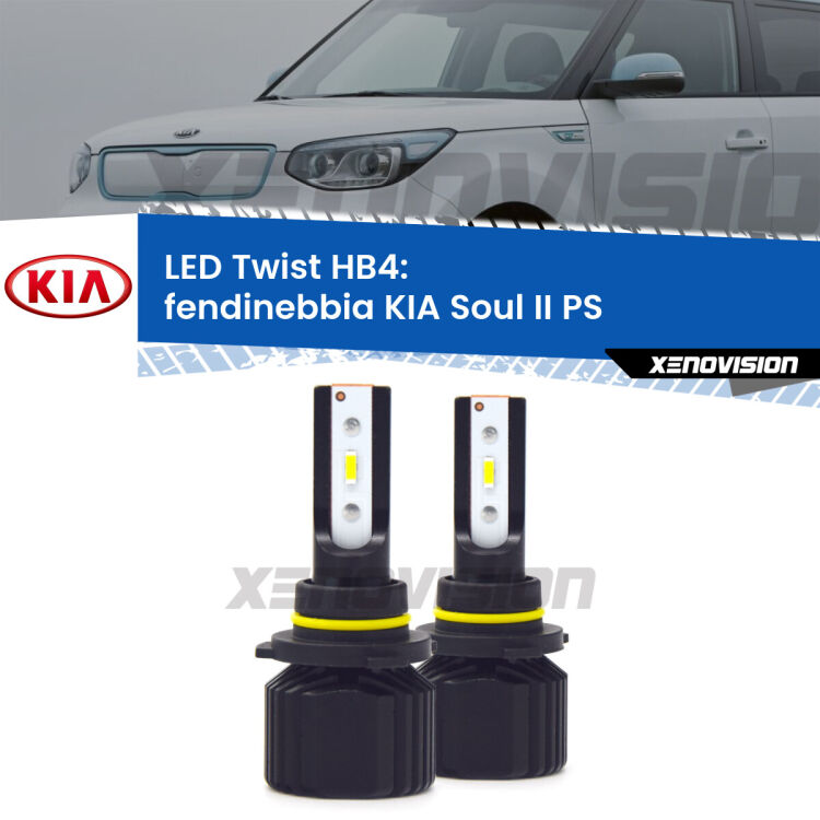 <strong>Kit fendinebbia LED</strong> HB4 per <strong>KIA Soul II</strong> PS restyling. Compatte, impermeabili, senza ventola: praticamente indistruttibili. Top Quality.